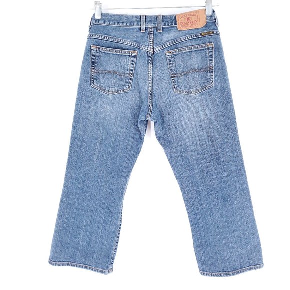 Lucky Brand Women Jean Button Fly Mid Rise Cropped Blue 8 (30x23) - made in USA - Picture 5 of 8